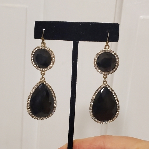 Inc. International Fashion Jewelry Dangle Earrings black and Gold - Picture 1 of 8